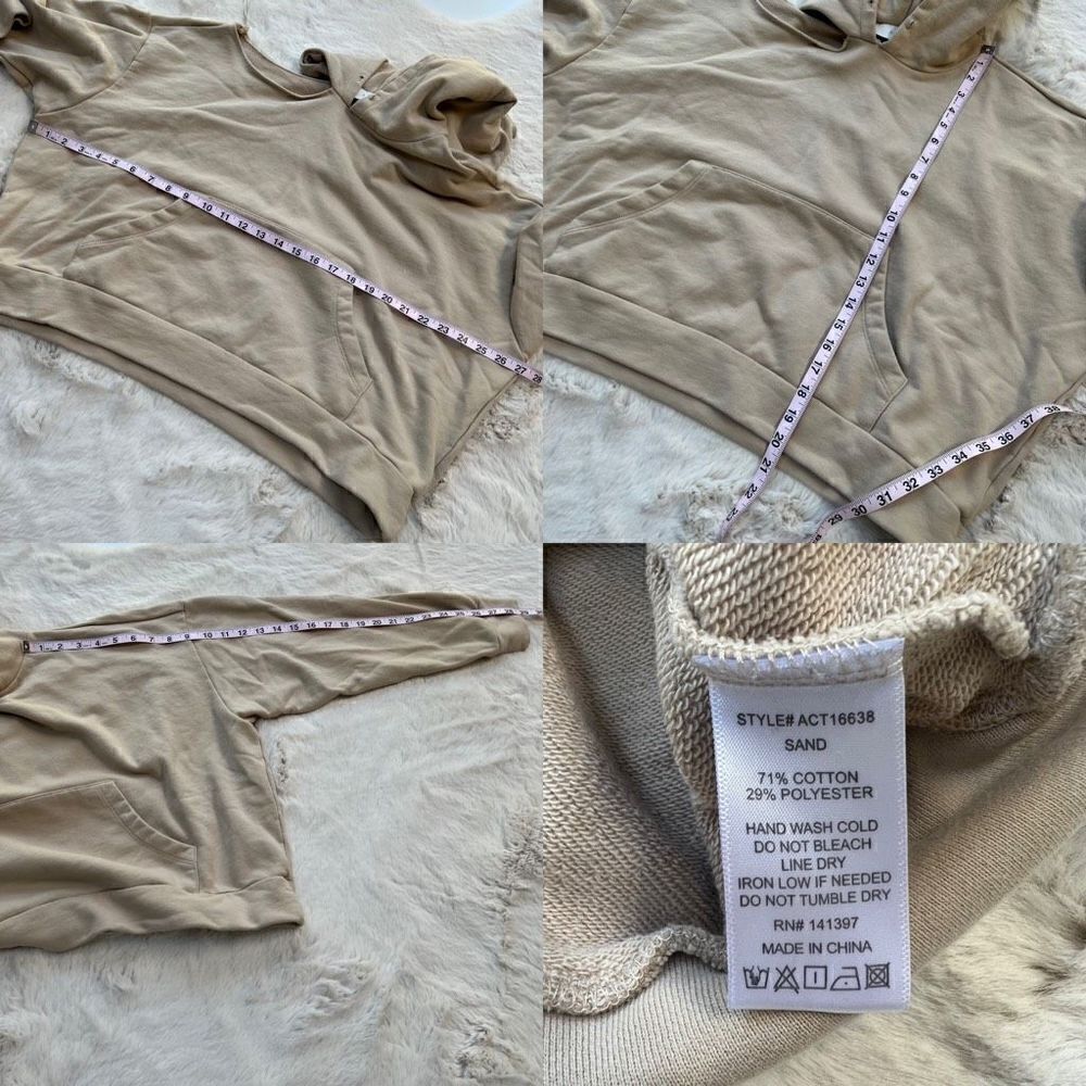 ASTR the label Swift Shoulder Cut Out Hoodie Sweatshirt Sand size M - Picture 12 of 13